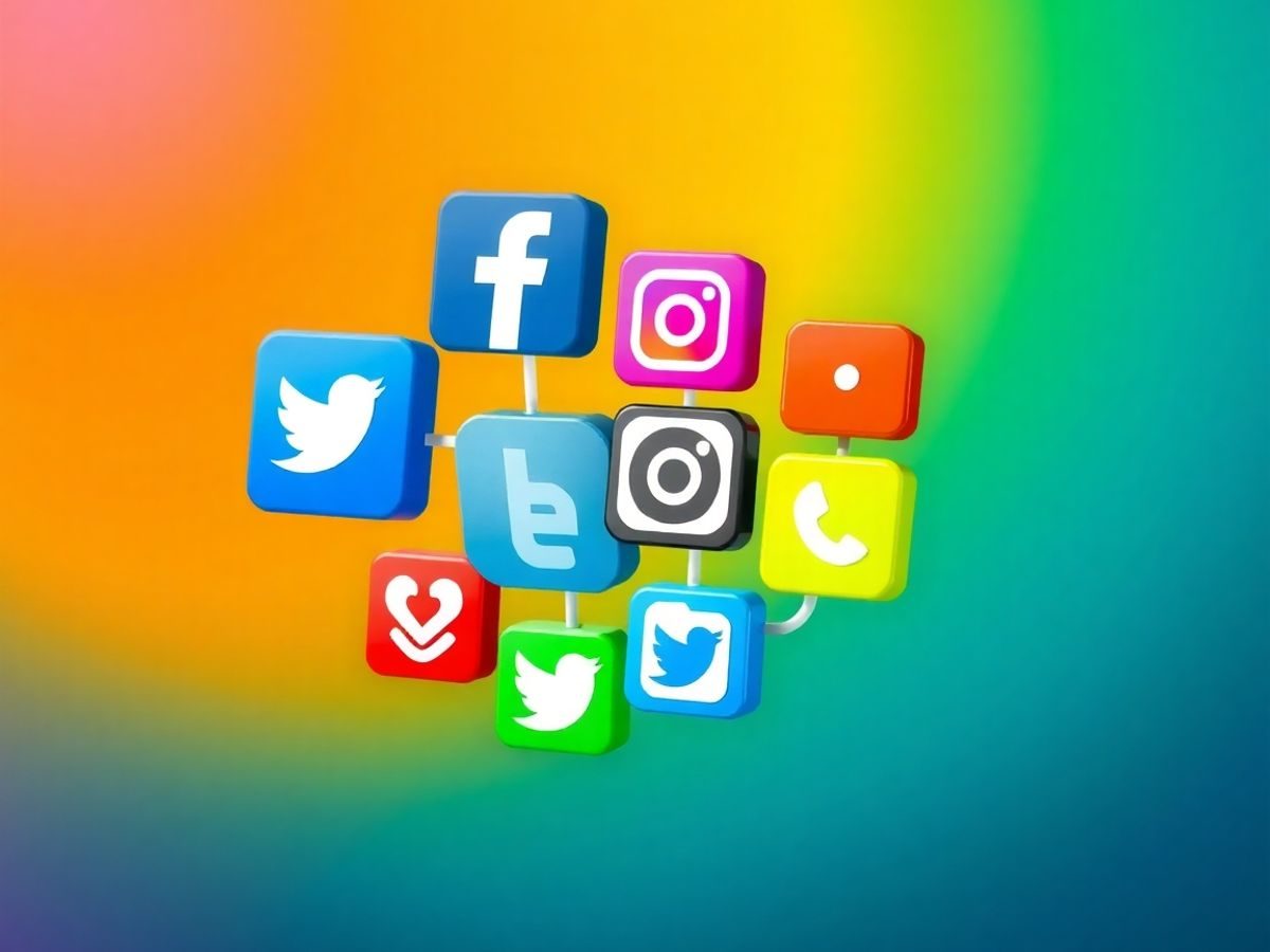 Iconițe social media conectate la un browser web.